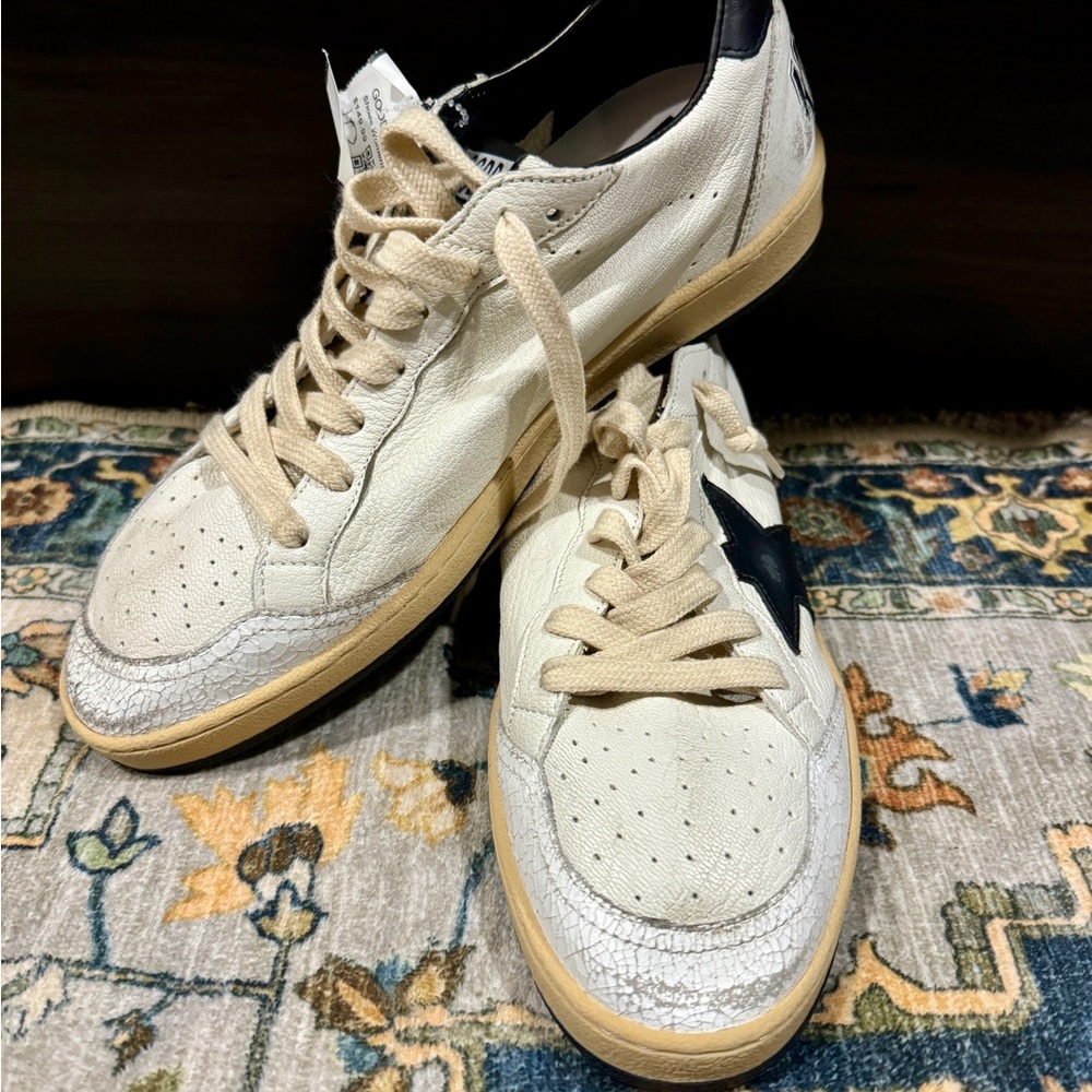 Men's White and Black Sneakers
